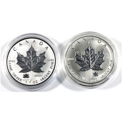 2004 RCM Privy & 2017 Canada 150 Privy mark 1oz Silver Maple Leaf( Tax Exempt) 2pcs
