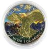 Image 1 : 2014 Canada $5 1oz Coloured .9999 Fine Silver Peregrine Falcon in Capsule. (TAX Exempt)