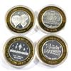 Image 2 : Lot of 4x Las Vegas .999 Fine Silver $10 Casino Tokens in Capsules. You receive the 2x Reno Nevada,