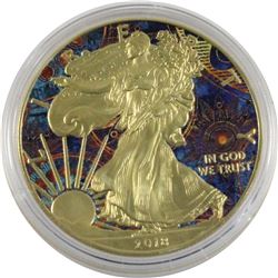 2018 USA 1oz Coloured & Gilded .999 Fine Silver Eagle (TAX Exempt).