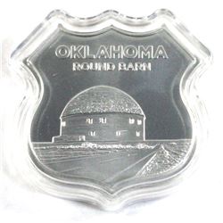 Icons of Route 66 Shield - Oklahoma round barn 1oz Silver (Tax Exempt)