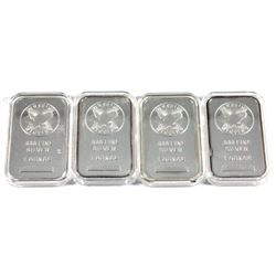 4x Sunshine mint 1oz .999 Fine Silver bars. 4pcs