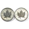 Image 1 : 2005 Rooster & 2013 Year of the snake 1oz .9999 fine silver maple leaf ( Tax Exempt) 2pcs