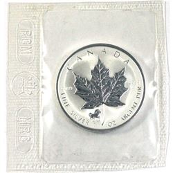 2002 Canada $5 year of the Horse Privy Mark Silver Maple Leaf with COA ( Tax Exempt)