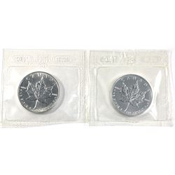 Sealed 1999 & 2001 Canada 1oz .9999 fine silver maple leaf ( Tax Exempt). 2pcs