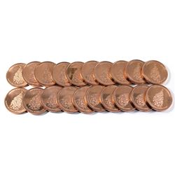 20x Pure Copper - 1oz .999 Merry Christmas Tree Fine Copper coins ( Tax Exempt)