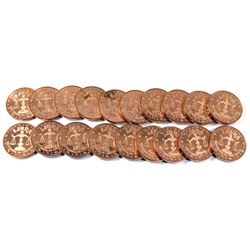 19x Pure Copper -  1oz .999 Libra Fine Copper coins (Tax Exempt) 19pcs