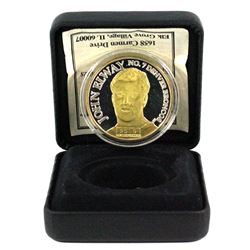 John Elway 1 oz. .999 Silver with 24K gold plating Denver Broncos Medallion (Tax Exempt)
