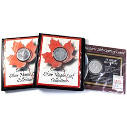 1989, 1992 & 1998 Canada 1oz .9999 fine silver maple leaf(Tax Exempt). 3pcs