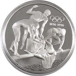 1896-1996 Olympic Centennial 1993 Australia $20 Swimming Sterling Silver Coin.