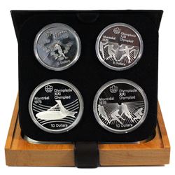 1976 Canada Montreal Olympics  $5 & $10 4-coin Sterling Silver proof Set