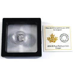 2014 Canada $5 Cougar Platinum Coin in Floating frame (TAX Exempt)