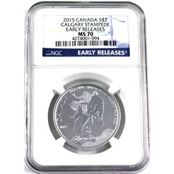 2015 Canada $2 Calgary Stampede 1/2oz silver NGC Certified MS-70 Early Releases (Tax Exempt)