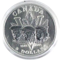 2005 Canada $5 End of WWII 60th Anniversary Fine Silver (No Tax)