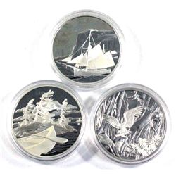 2005 Georgian bay, 2005 Pacific Rim & 2006 Tall ship Ketch $20  Fine Silver coins encapsulated ( Tax