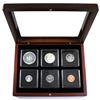 Image 1 : 1964 Silver Proof-Like year set in mahogany finish display case.
