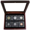 Image 1 : 1992 Nickel Proof-Like year set in mahogany finish display case.
