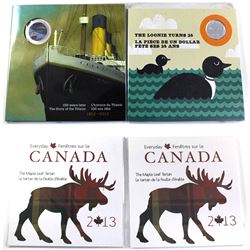 7x Canada Commemorative coins & Gift sets, Lot includes: 2012 Titanic, 2012 25th anniversary of the 