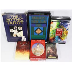 A LOT OF 7 VARIETY OF TAROT CARDS