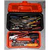 Image 1 : ORANGE AND BLACK TOOL BOX WITH CONTENTS