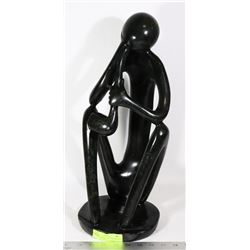 AFRICAN SOAPSTONE PIPE SMOKING MAN - 20 INCHES