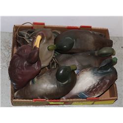 DUCK DECOYS- ANTIQUE RUBBER- BOX LOT OF 10+ WITH