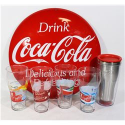 COCA COLA ENAMEL 15 INCH BUTTON & MORE - LOT