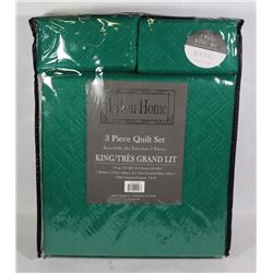 NEW URBAN HOME 3PC KING SIZE QUILT SET