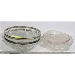 LOT OF VINTAGE SERVING DISHES HOUSEHOLD