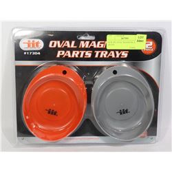 NEW 2PC OVAL MAGNETIC PARTS TRAYS