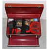 Image 1 : RED METAL TOOL BOX WITH CONTENTS INCLUDING