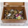 Image 1 : TRINKET BOX FULL OF ASSORTED PINS AND MORE