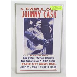 JOHNNY CASH CONCERT POSTER 1986 RADIO CITY