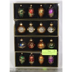 CHRISTMAS ORNAMENTS-GLASS DECORATIVE (SET OF 16)