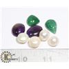 Image 1 : #161-EMERALD/ AMETHYST/ FRESH WATER PEARL