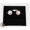 Image 1 : #173-FRESH WATER PEARL EARRINGS 9-10 mm