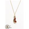 Image 1 : #134-RED GARNET PENDANT & NECKLACE