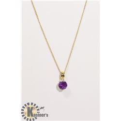#136-AMETHYST PENDANT + NECKLACE
