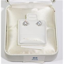 14K WHITE GOLD CUBIC ZIRCONIA 10KT SCREW BACK