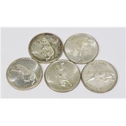 5 SILVER 25 CENTS SILVER 1967 COUGAR CURRENCY