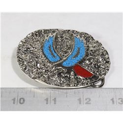 BELT BUCKLE- SSI VINTAGE EAGLE WITH TURQUOISE