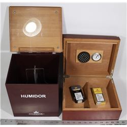 HUMIDORS (2) WITH COHIBA AND MONTECRISTO CIGARS