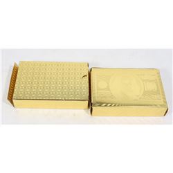 TWO NEW GOLD COLOUR WATERPROOF CARD SETS