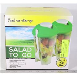 NEW 2PC SALAD TO GO WITH DRESSING CONTAINER AND