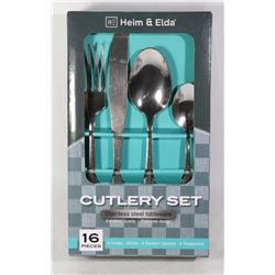 NEW 16PC STAINLESS STEEL CUTLERY SET