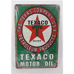 NEW TEXACO MOTOR OIL METAL SIGN