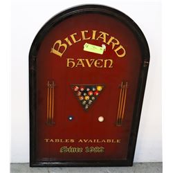 BILLIARDS PLAQUE