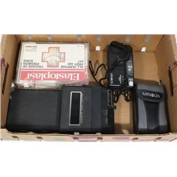 ESTATE FLAT WITH FILM CAMERA, FIRST AID KIT,