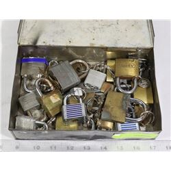 ESTATE METAL BOX FULL OF LOCKS