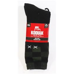 2PK OF KODIAK WOOL BLEND SOCKS; SIZE L/G